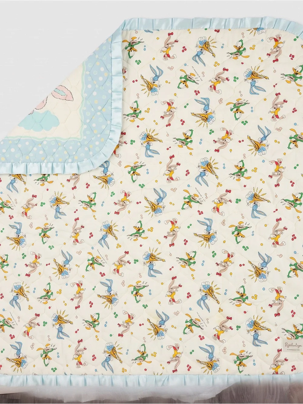 Baby Bedding Quilt - Blue Cartoon Character Nursery Blanket